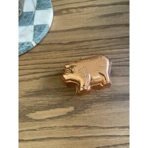 Vintage Copper Mold Small Pig Wall Hanging Jello Mold Farmhouse Copper Mold